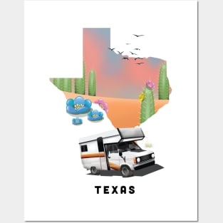 Texas Map Travel poster Posters and Art